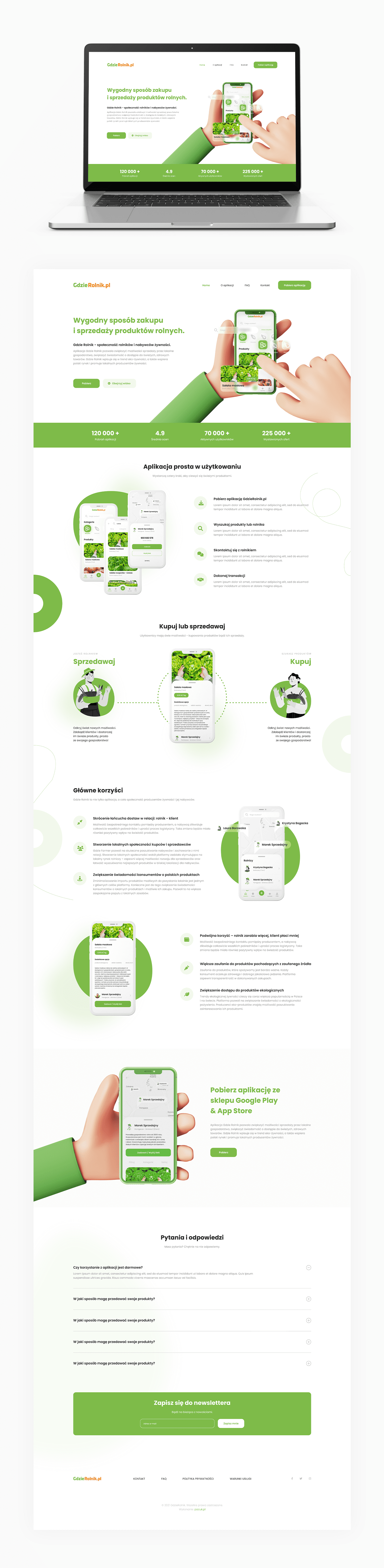 Gdzie Rolnik - projekt strony internetowej