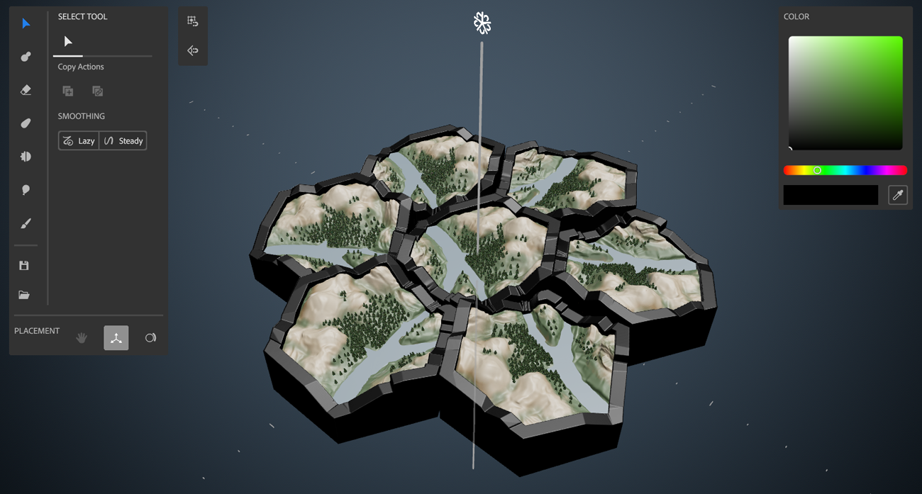 Interface narzędzia Adobe Substance Modeler