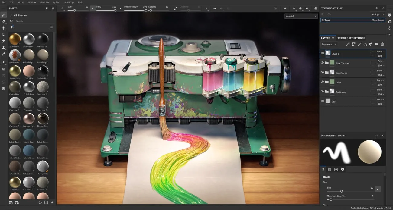 Interface narzędzia Adobe Substance Painter