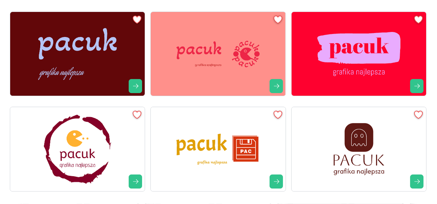 Przykładowe projekty logo wygenerowane przez generator logo.com